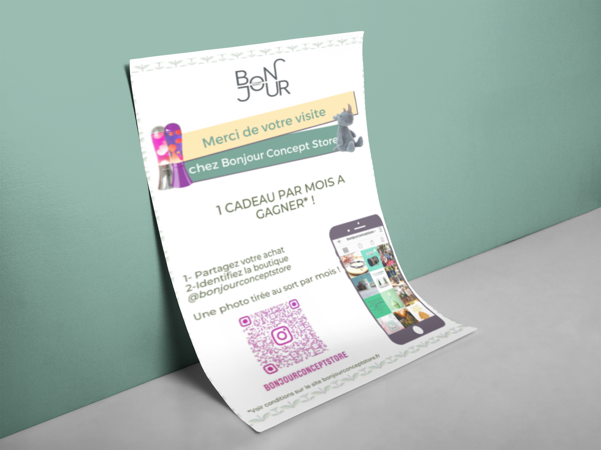 bonjour concept store flyer de communication