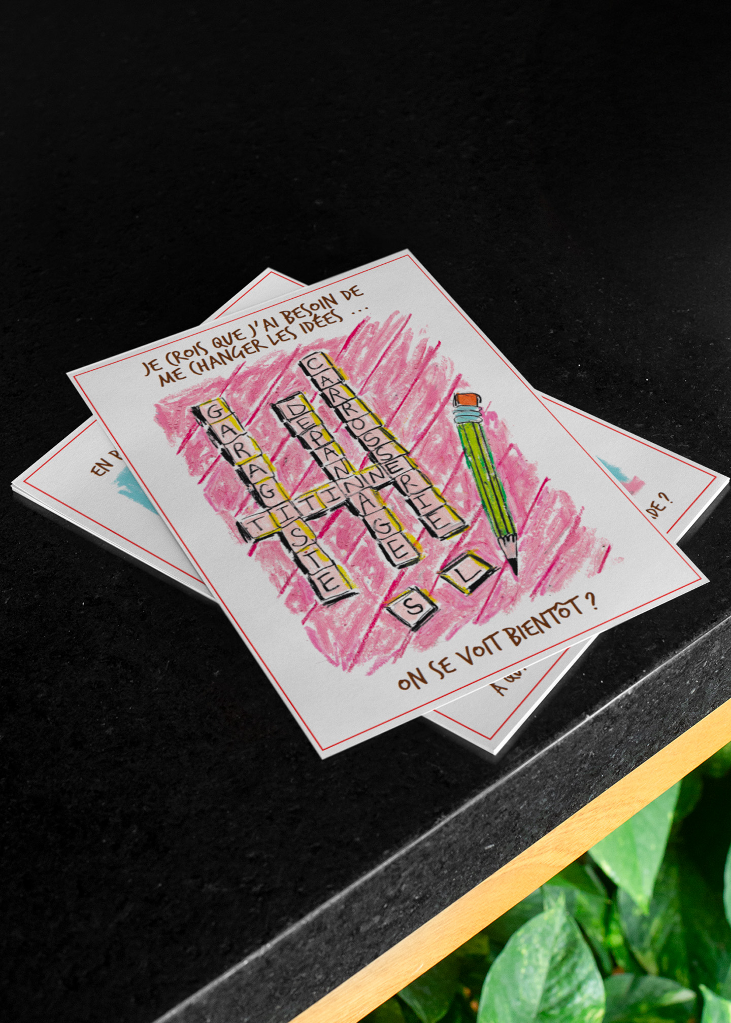 carte postale illustration campagne courrier